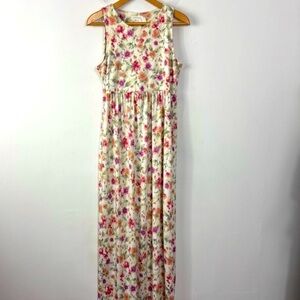 Honey and Lace Cream Floral Sleeveless Maxi Dress, 2XL